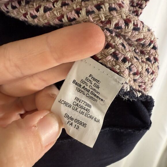 J. Crew Blouse Women's Small Blue Silk Blend Knit Short Sleeve Round Neck - Picture 5 of 12